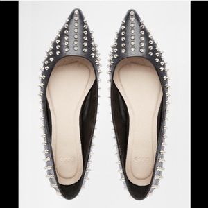 ASOS Studded Lightening Pointed Ballet Flats